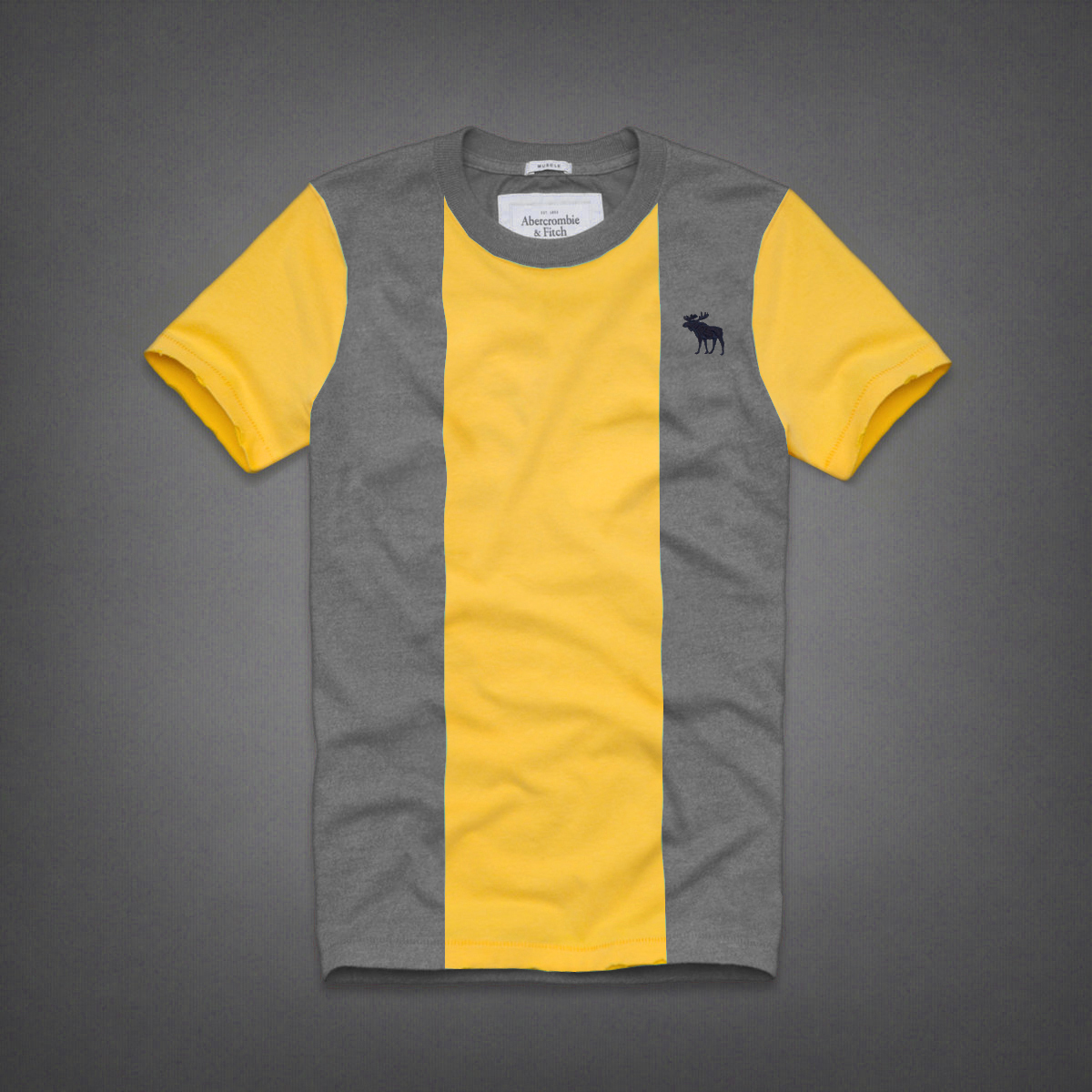 Abercrombie Fitch Hombres De Cuello Redondo Gaza Corto Remera AF5725